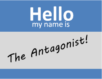 Name Badge stating Hello my name is The Antagonist