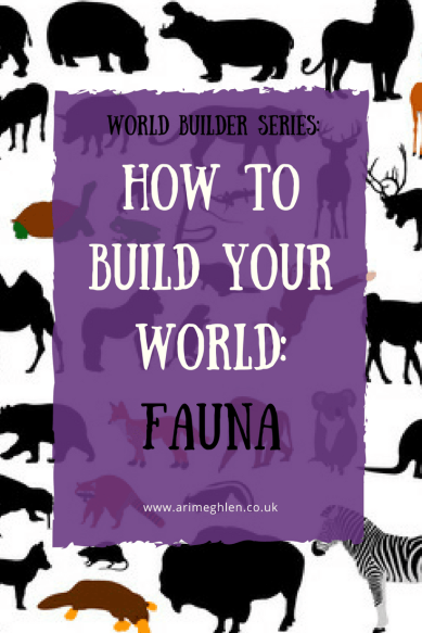 Banner how to build your world: fauna. silhouettes of animals