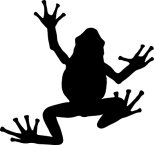 Silhouette of a frog, amphibian