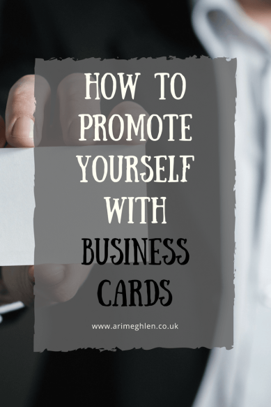 Title Image: How to promote yourself with business cards.  Image: Man holding out a card